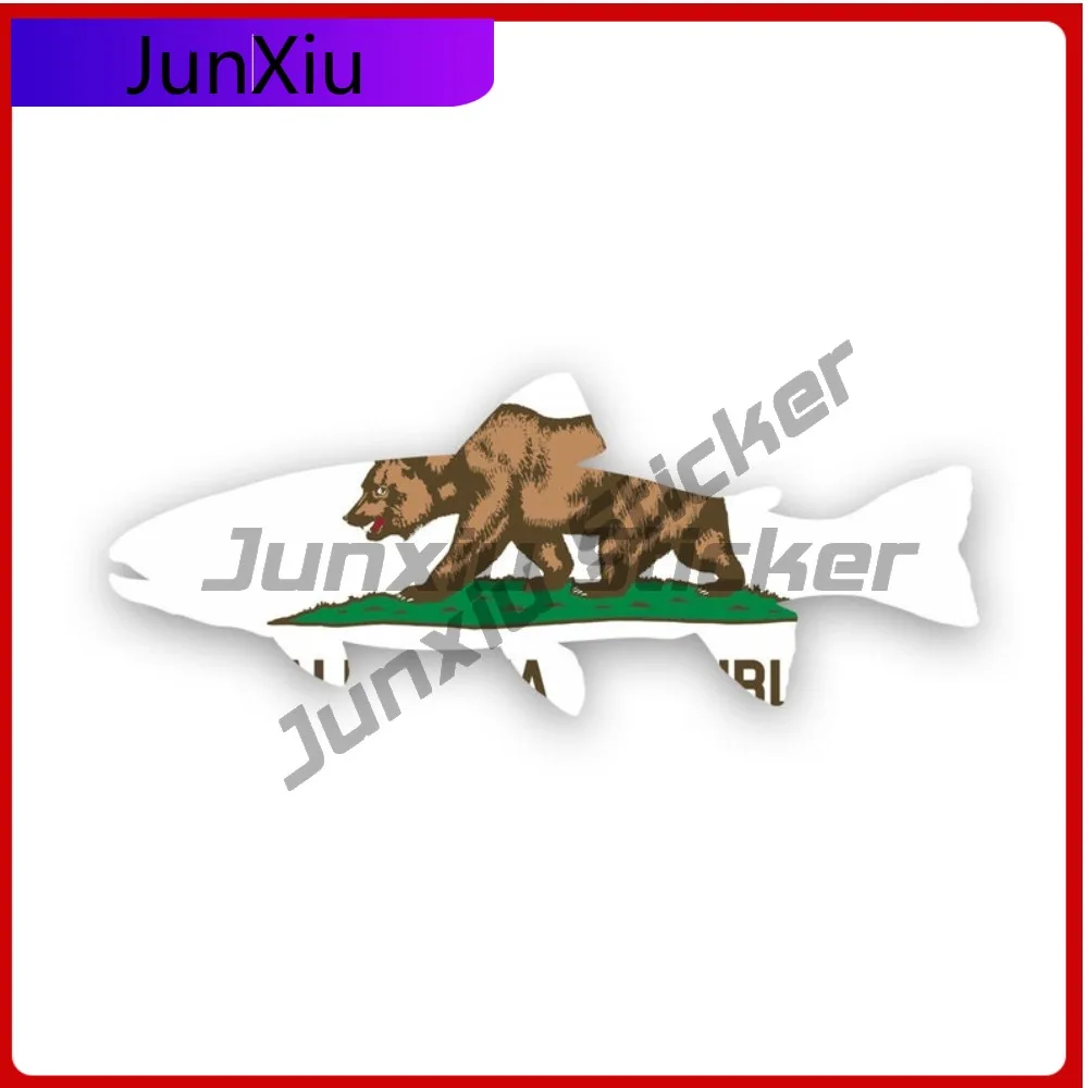 

California State Shaped Trout Sticker Creative Decals Uv Protected Ca Fly Fishing Fish Fishers Freshwater Angler Salmonidae