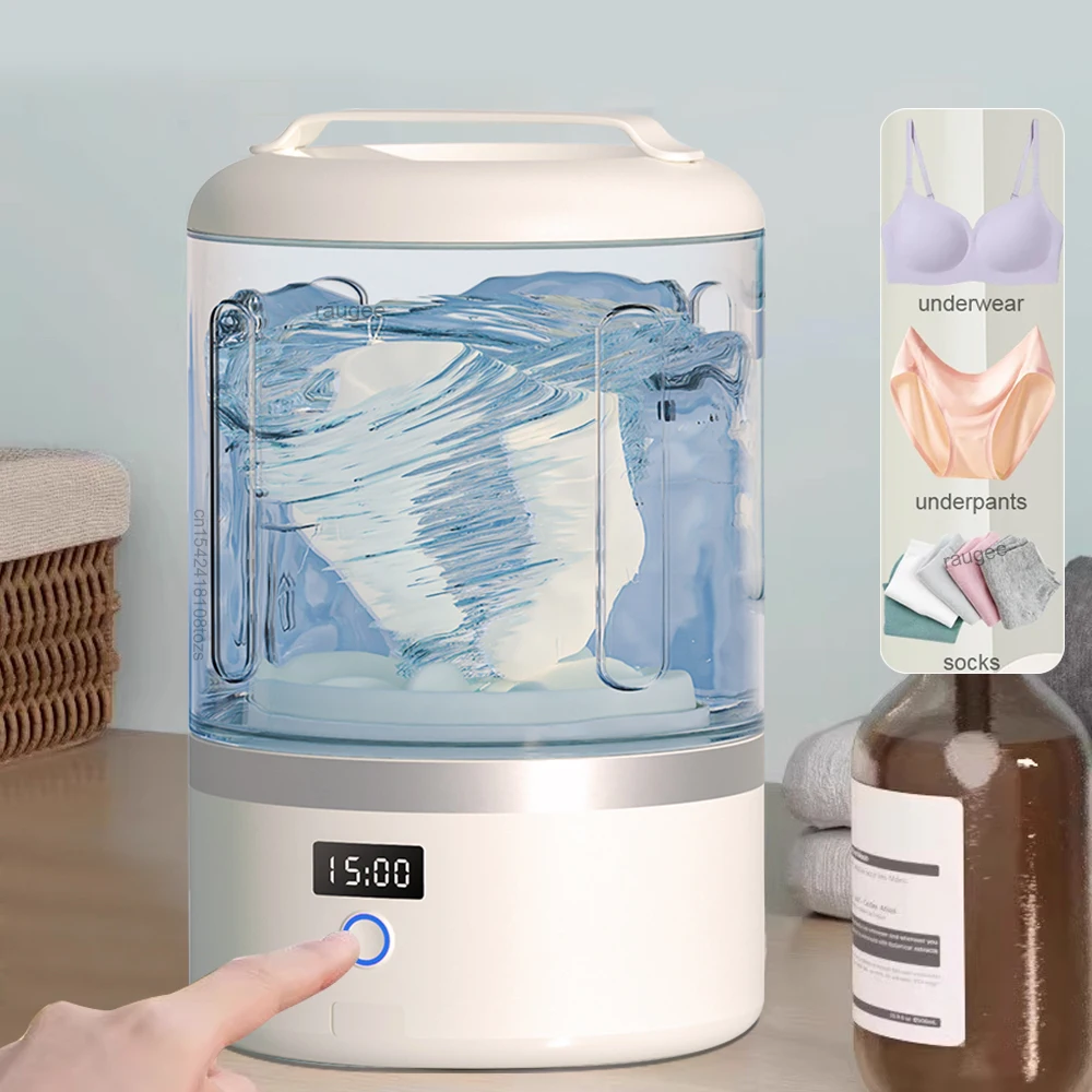 

Мини-электрическая стиральная машина для нижнего белья, носков, стиральная машина для одежды для домашних животных, перезаряжаемая беспроводная портативная стиральная машина