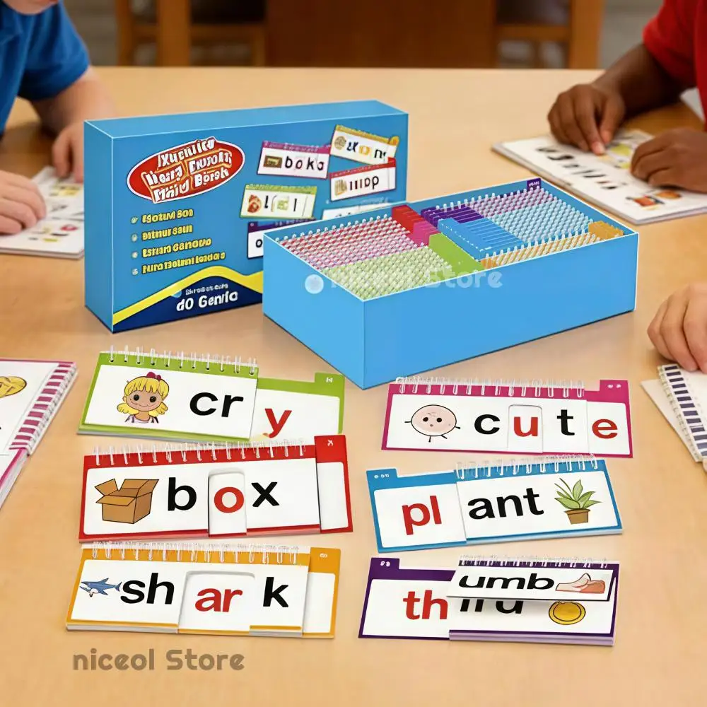 word-family-build-book-learn-to-read-phonics-flash-cards-kindergarten-reading-books-for-preschool-learning-activities