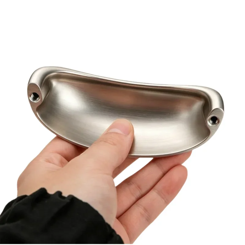 Brushed Zinc Alloy Furniture Handles 76mm Hole Center Kitchen Cabinet Pulls Door Drawer Handles Hardware Accessories