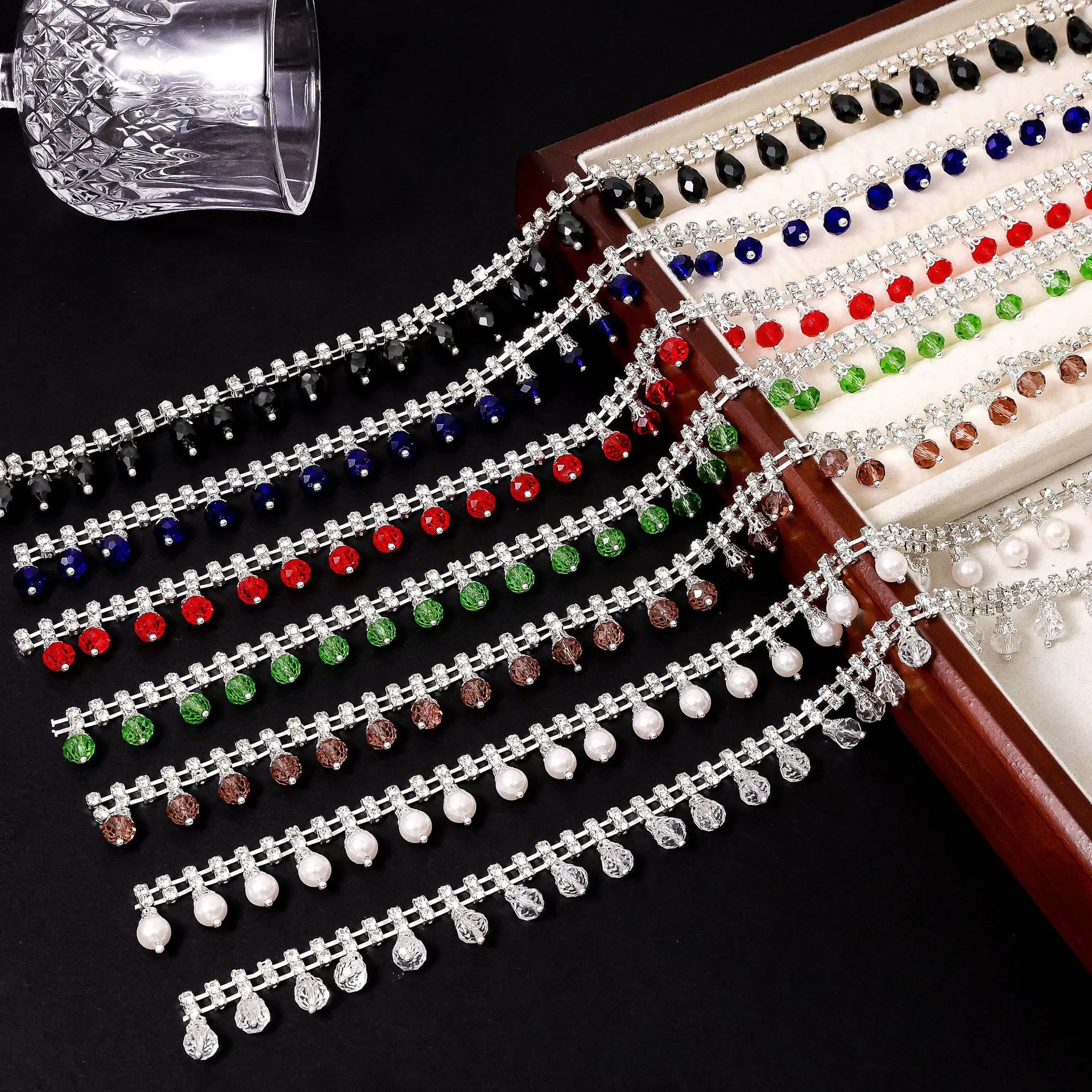 

10Yards Rhinestone Sparkle Crystal Diamond Rhinestone Chain Bag Hat Trim DIY Arts Crafts Gift Decoration Clothing Accessories