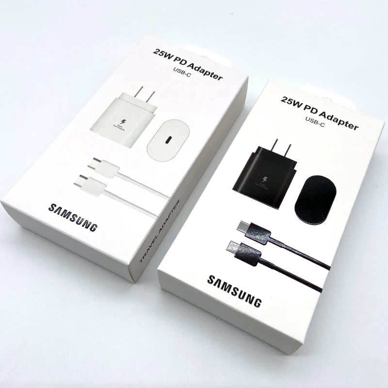 

Samsung US Plug Fast Charger 25W PD Super Fast Charging Adapter 3A Type C Cable For GALAXY S24 S23 S20 S21 S22 Plus F42 F52 F62