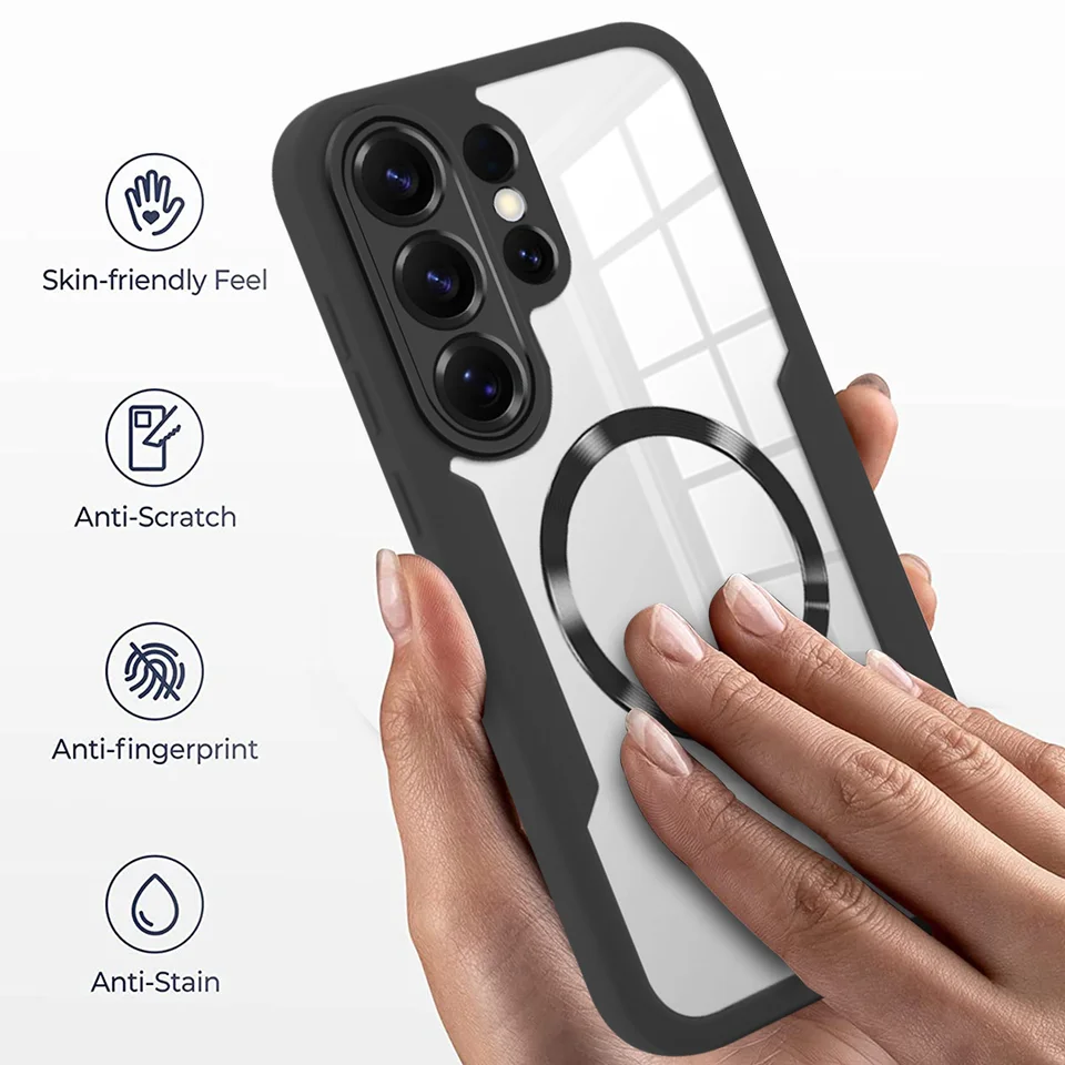 Funda magnética con protección de pantalla PTE de 360 grados para Samsung Galaxy S26 S25 Edge S24 S23 S22 Ultra PLUS FE A07 A56 A36 A26 A16 2