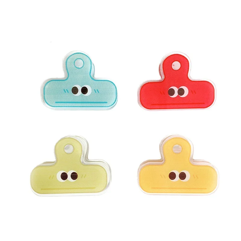 2pcs Large Glasses Acrylic Clip Cartoon Long Tail Ticket Clip Stationery Clip Hand Account Clip Small Clip Paper Binder Clips