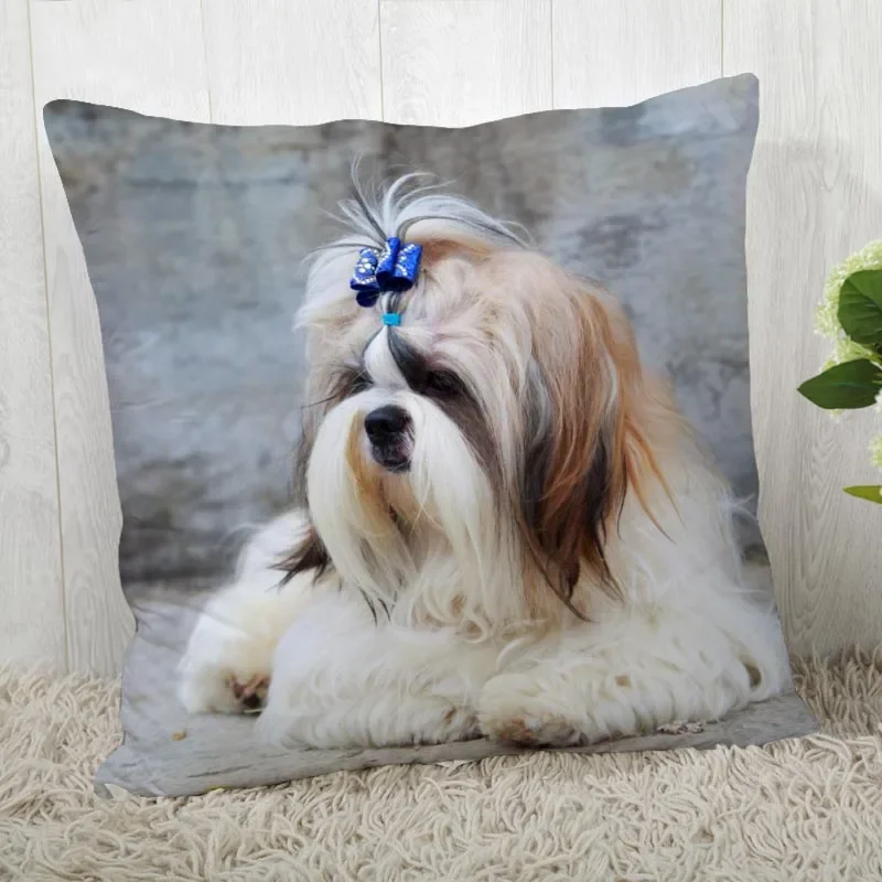 Shih Tzu Dog Pillow Cover Customize Pillowcase Modern Home Decorative Pillow Case For Living Room