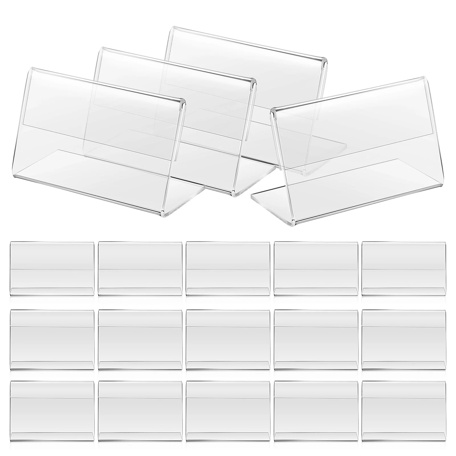 40 Pcs Acrylic Display 60x40x28mm Card Holder Price Tag Holders Label Display Stand Store Price Stand Sign Holder