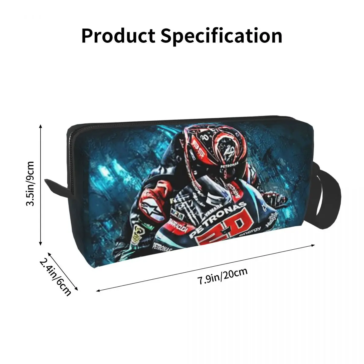 Fabio Quartararo French Motorcycle Racer Pencil Case for Students Pen Box Pencil Bag Stationery Supplies Women Organizer Pouch