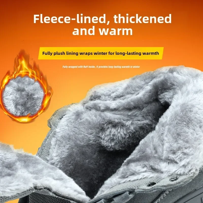 Мужские зимние защитные ботинки со стальным носком, серая, небьющаяся, противопрокалывающая рабочая обувь, прочная защитная обувь высокого качества, размер 38-45