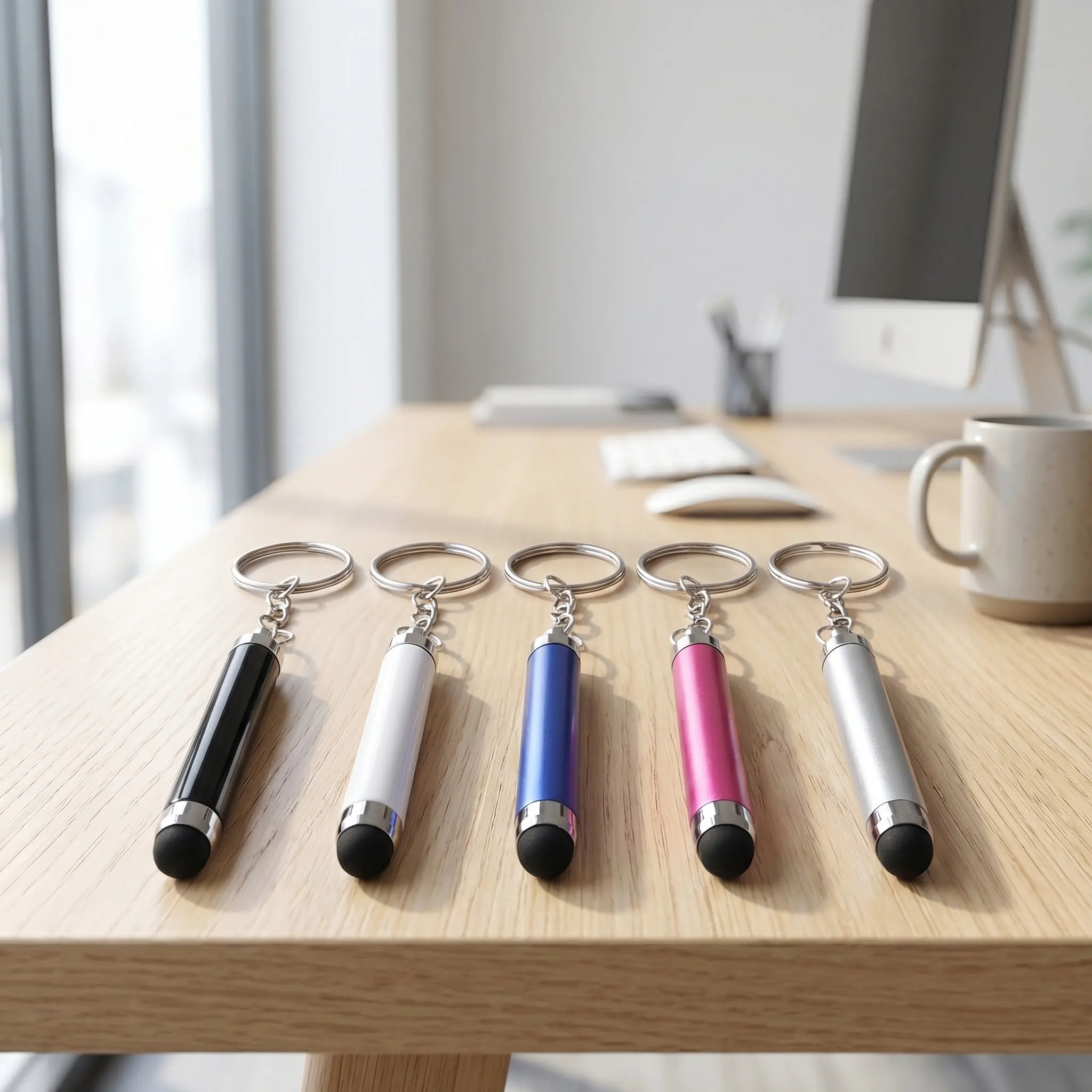 5Pcs Universal Stylus Pens with Keychain Touch Screen Stylus for Phone Tablet Capacitive Display Compact Lightweight Easy Carry
