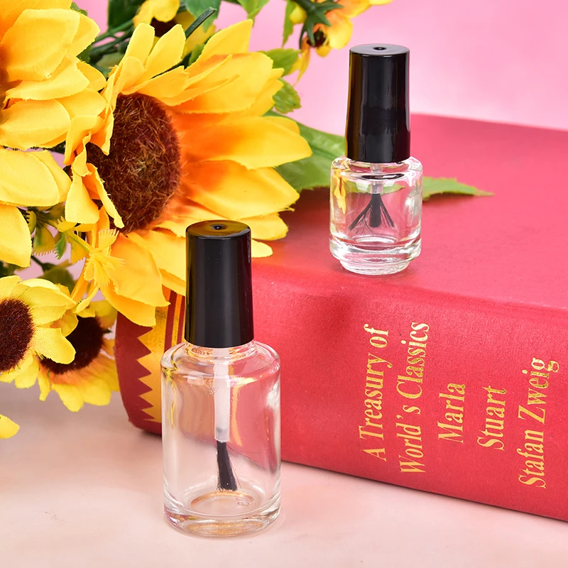 1Pcs 5/10/15ml Clear Glass Nail Polish Bottle with Brush 5ml Empty Refill Bottle Glue Bottle Small Sample Bottle