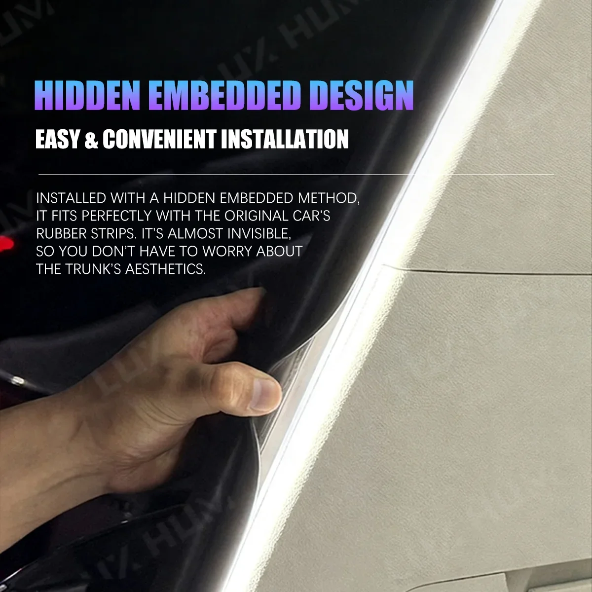 SUV Dynamische Mobile Kofferraum-Lichtleiste 400cm Flexible RGB Neon-Atmosphärenbeleuchtung 12V APP-gesteuertes Umgebungslicht – Detail 6