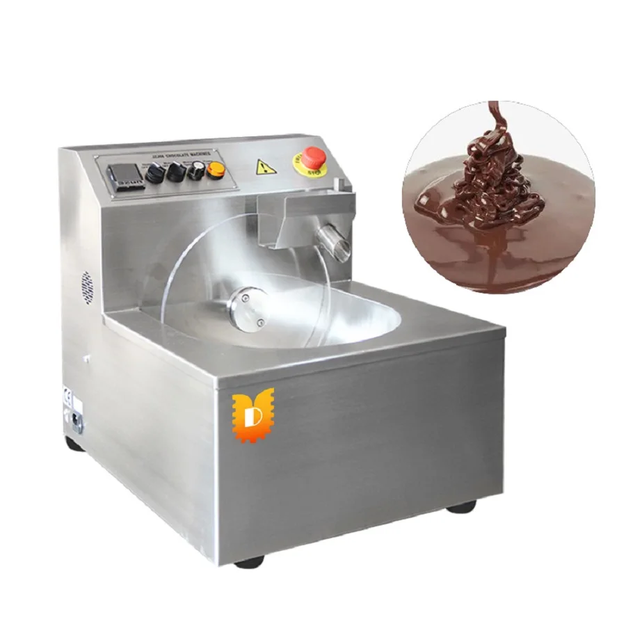 

Hot Sale 5Kg 8Kg Small Electric Tabletop Chocolate Tempering And Melting Machine For Coating Candy Ice Cream Biscuit Cake