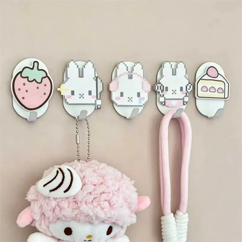 Cartoon Kawaii New Style Iron Art Hook No Need To Punch Holes Strong Adhesive Easy To Use Wall Decoration Bathroom Firm Miffy