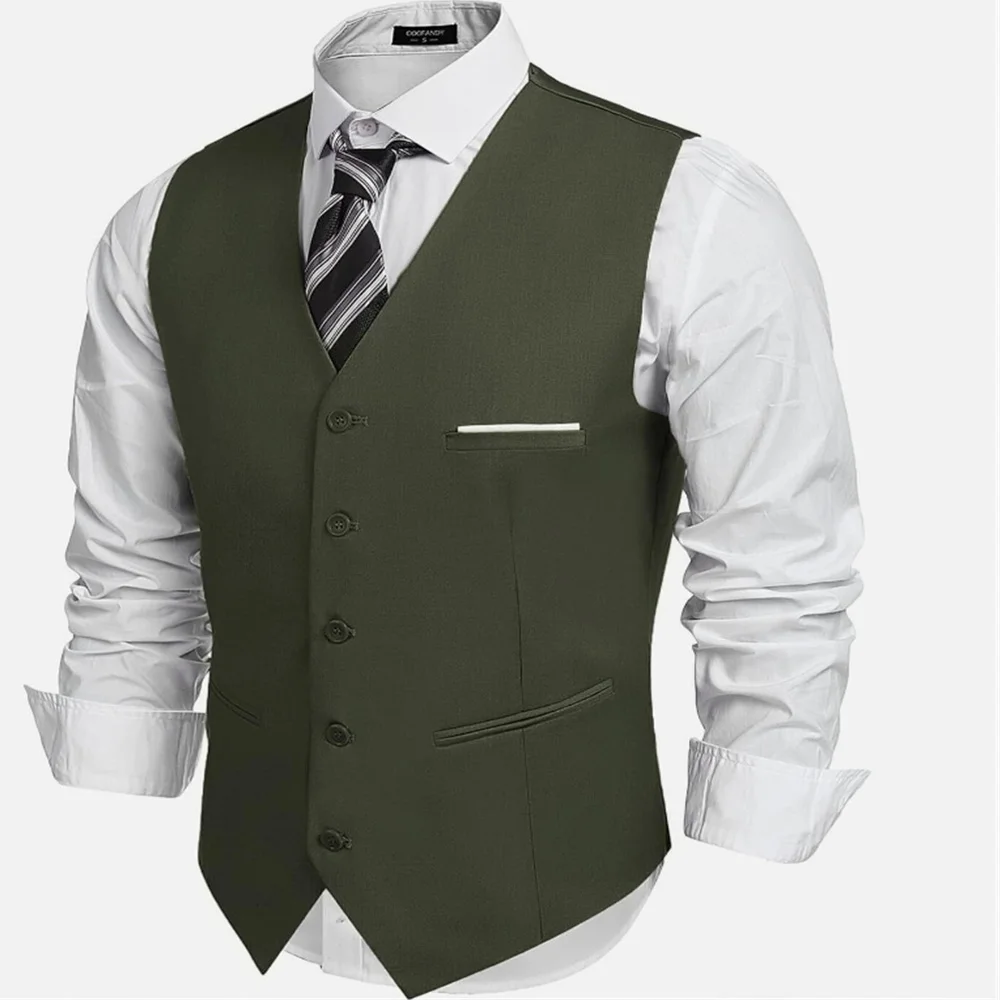 Men Vest Jacket Modern Casual Dress Suit Slim Fit Business Formal Waistcoat Best Selling Product 2023 Male Coat Clothing