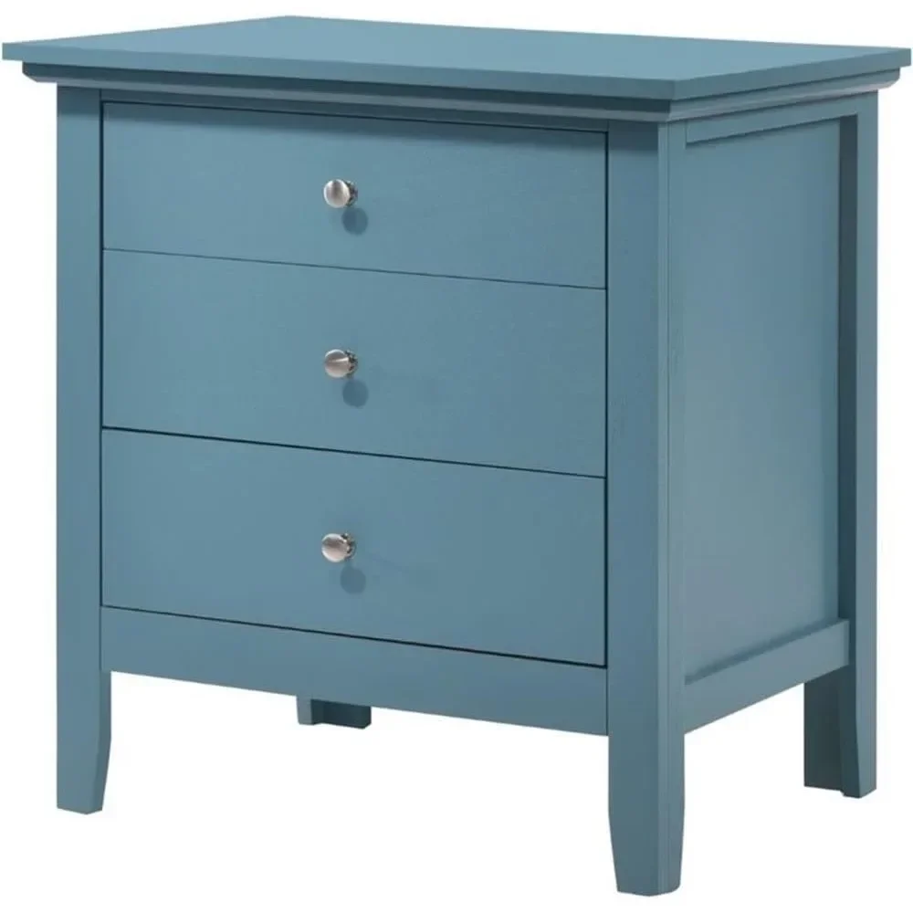 Hammond 3 Drawer Nightstand in Teal Blue