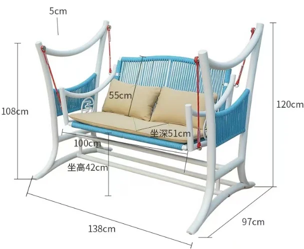 Modern Style Hanging Swing Chair Compact Size Rattan Outdoor Furniture for Small Spaces for Garden Use