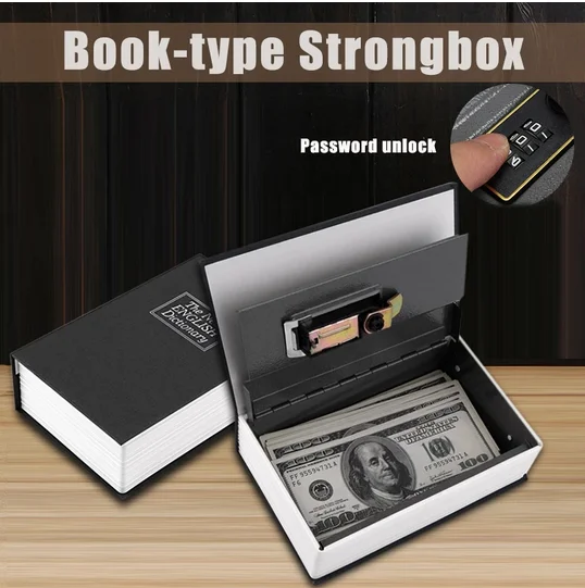 Secret Box Book Safe with Key Lock Money Jewelry Safty Collection Case Household Locker Storage Box Cash Secure Boxes