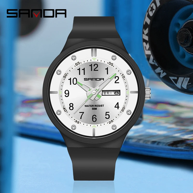 SANDA Luminous 5ATM Waterproof Brand New Genuine Quartz Mens Watches Top Brand Military Watch For Men Gift Relogio Masculino