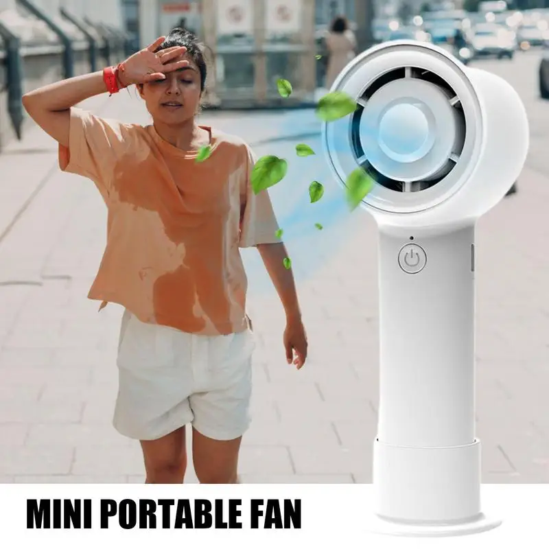 Handheld Fan Small Desk Fan Portable Cooling Fan 3 Wind Speed Handheld USB Rechargeable For Outdoor Travel Home Office Use