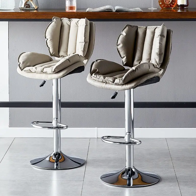 360°Swivel Lift Bar Stools for Home Counter ,Tech Fabric Bar Chairs Bar Chair , Household Dining Chair ,  Back High Stool