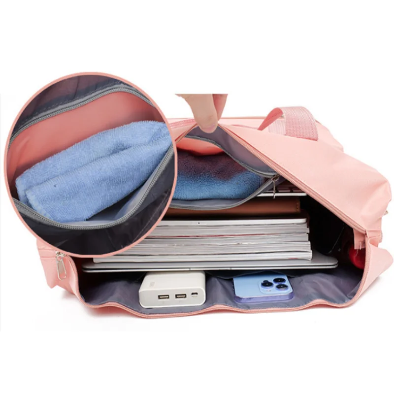 Tas Travel Jinjing Tangan Berkapasitas Besar yang Dapat Diperluas - Tahan lama, berbagai kompartemen, cocok untuk bepergian, kebugaran, yoga, tas tangan.
