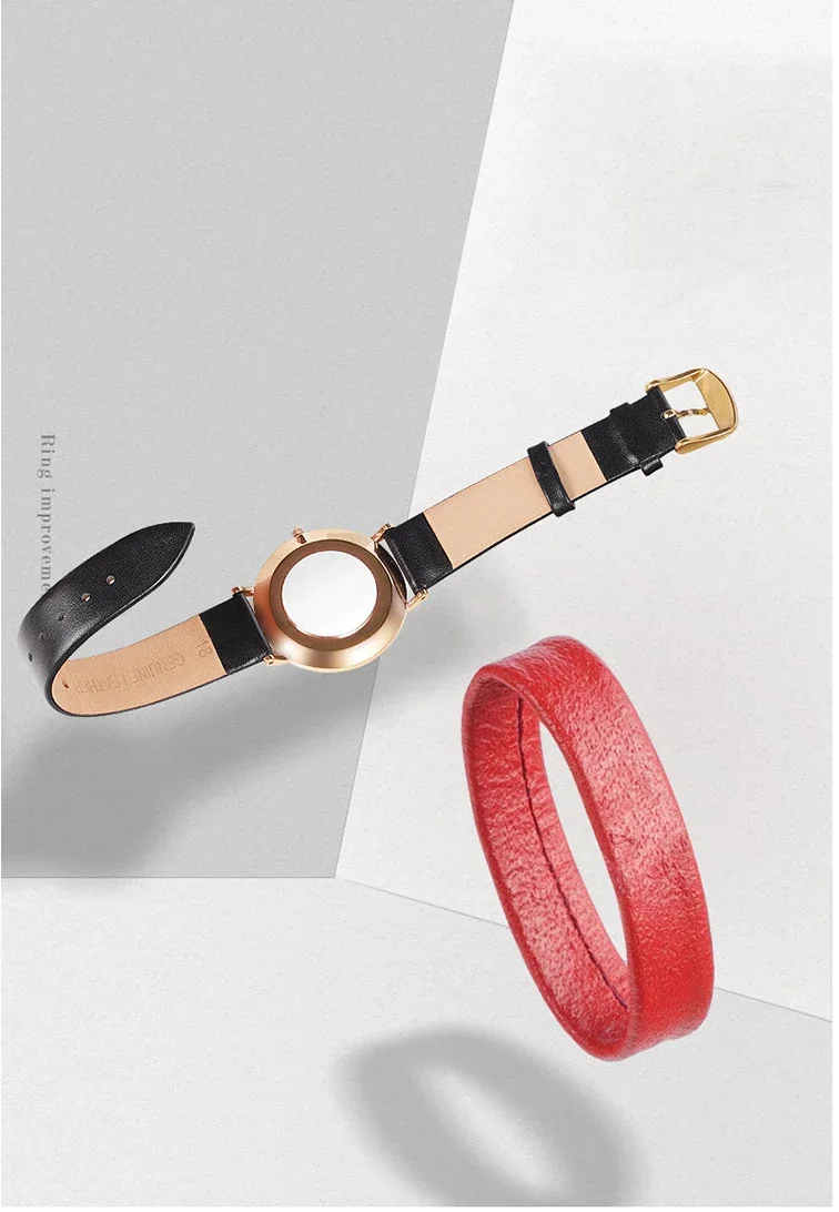 Uhrenzubehör, echtes Lederarmband für DW Daniel Wellington Uhren, modische Uhrenbänder in Rot und Pink, 14/16/18/20/22 mm. – Detail 9
