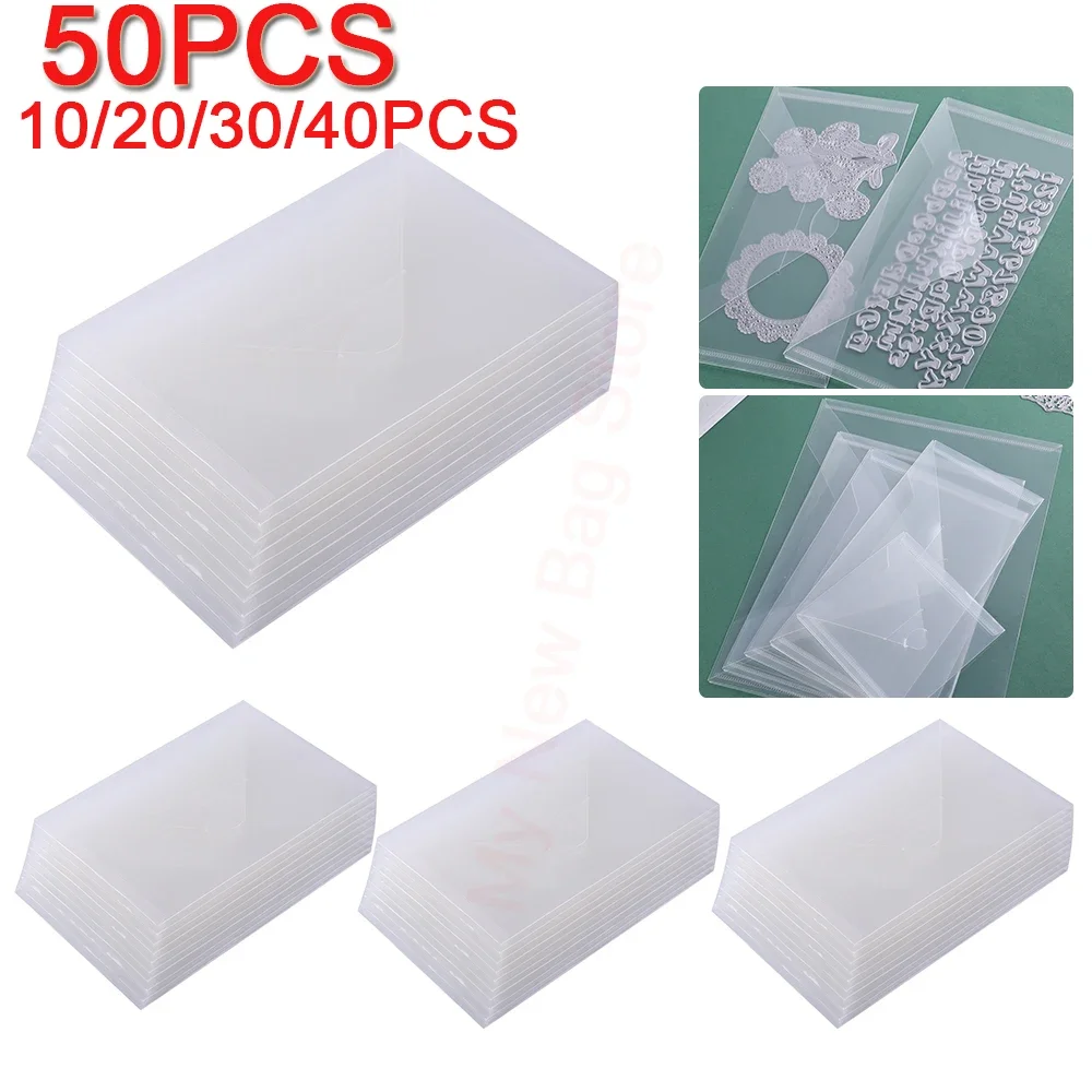 10-50PCS Transparent Portable Storage Bag Stamp Storage Pockets Used To Store Organize All of Cutting Dies Clear Plastic Stencil