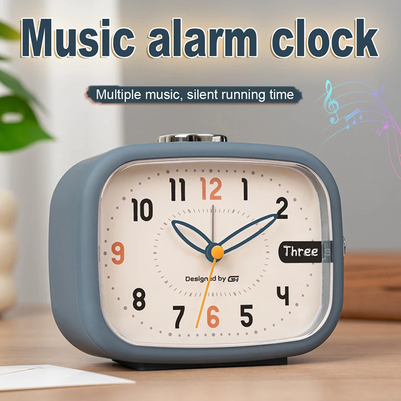 A New Minimalist-Style Bedroom Alarm Clock With Music; Perfect As a Small Desk Clock for an Office or Dorm Room