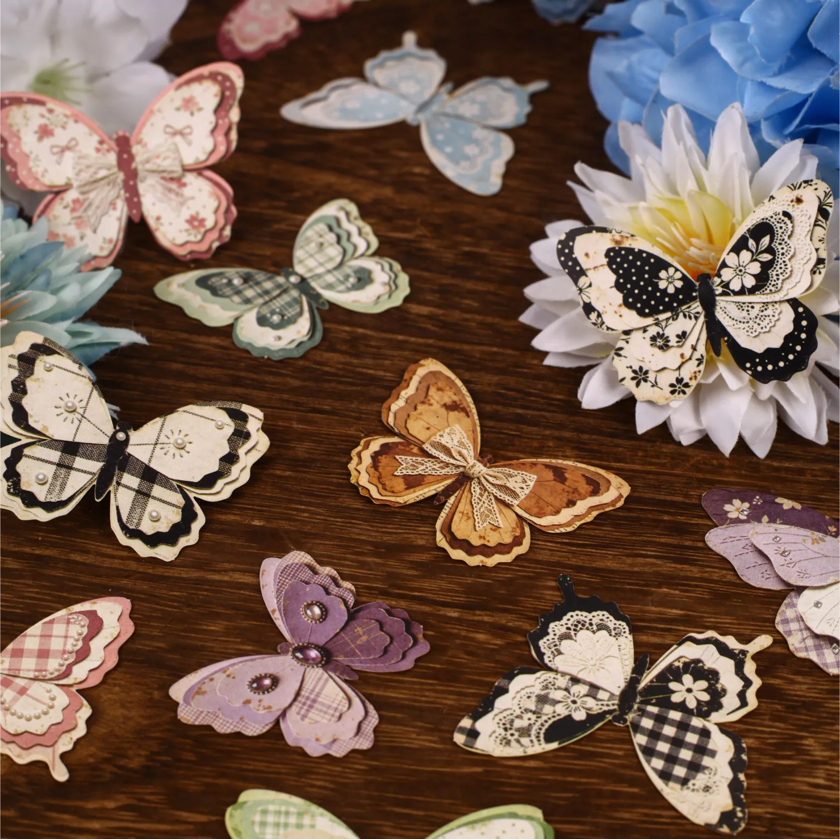 Vintage Colorful Flower Butterfly Landscape Sticker Creative DIY Journal Material Collage Scrapbooking Stationery