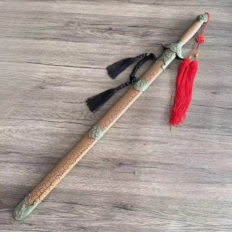 Qingjian vento chinês espada de madeira artes marciais prática desempenho tai chi espada estilo antigo beleza feminina bonito 98cm