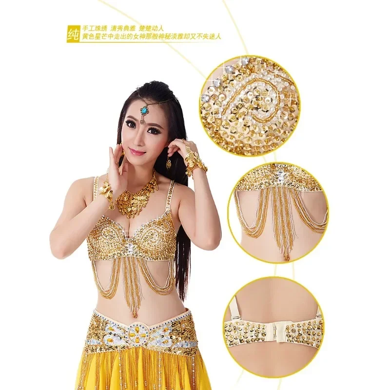 2024 New Tribal Glitter Rhinestone Belly Dance Beaded Bra Top For Carnival Cabaret Party
