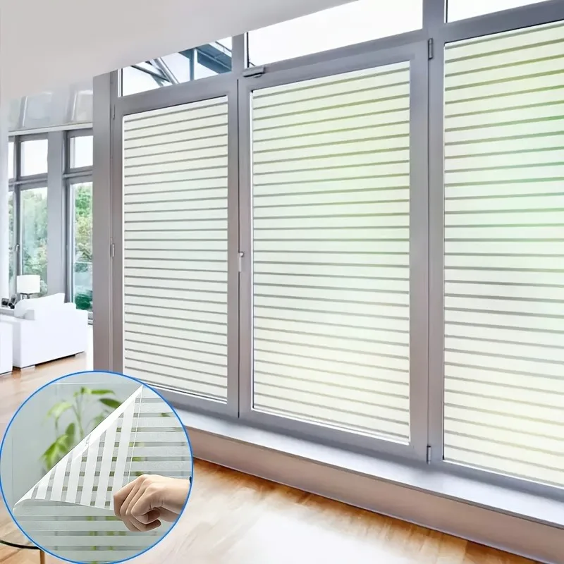 1roll Frosted Window Film，Self-adhesive Opaque PVC Privacy Decorative Cling for Glass Partitions，No Residue for Offices Homes ﻿