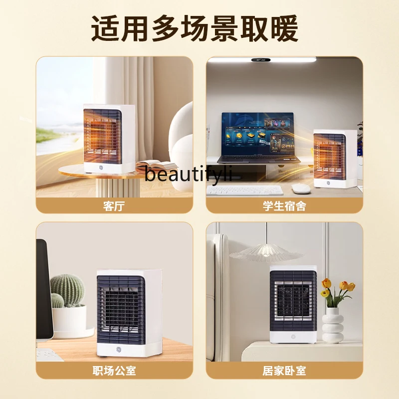 Riscaldatore da tavolo Riscaldatore da ufficio Piccolo riscaldatore elettrico Mini ventilatore di aria calda multifunzionale per uso domestico