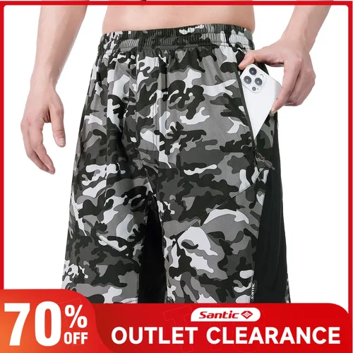 Santic-pantalones cortos de ciclismo para hombre con bolsillos laterales, pantalones cortos acolchados 4D a prueba de golpes para ciclismo de montaña, pantalones cortos deportivos transpirables de secado rápido para verano