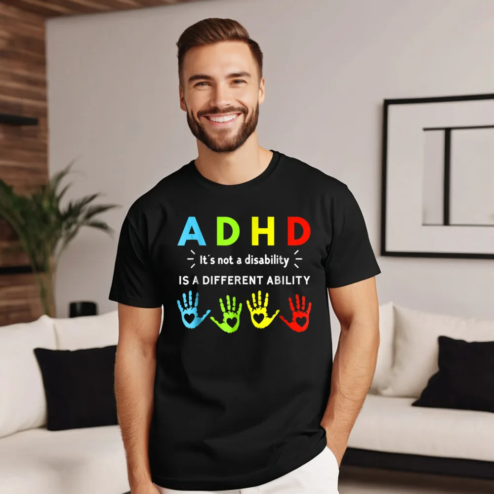 ADHD Awareness T shirt__18997 Cute Mens Tshirts Crewneck Short Sleeve Premium Cotton Tees Print T Shirt