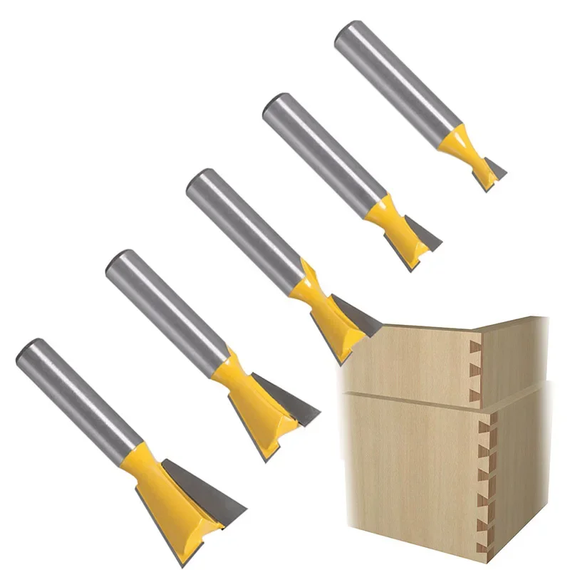 8mm Shank Grade Industrial Rod Dovetail Router Bit Swallow Tail Woodworking Etching Milling Tools For Wood Cutter