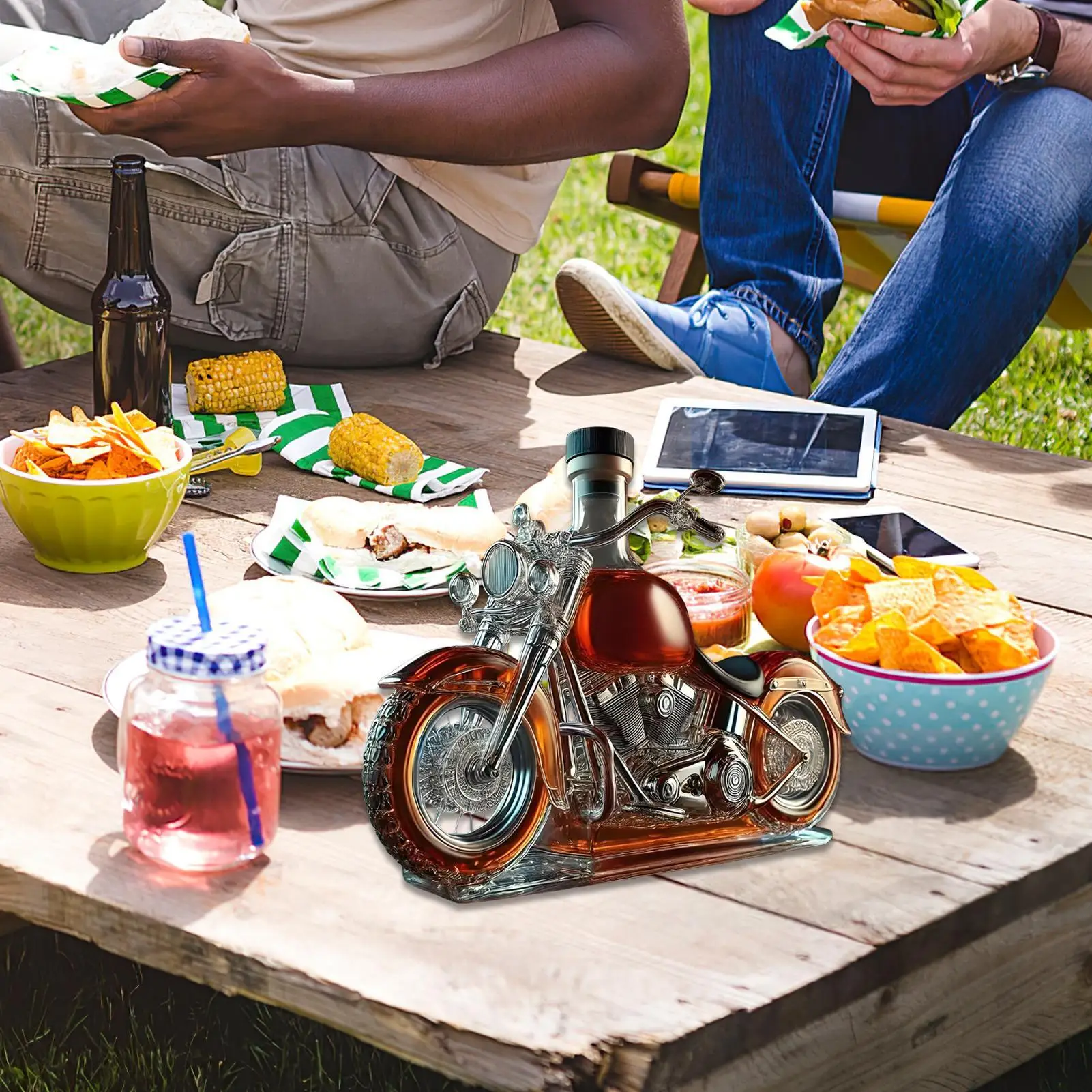 

Wine Decanters Motorcycle Liquor Decanter Wine Bottle Liquor Bottle Vintage Desk Decor for Home Kitchen Restaurant Boyfriend