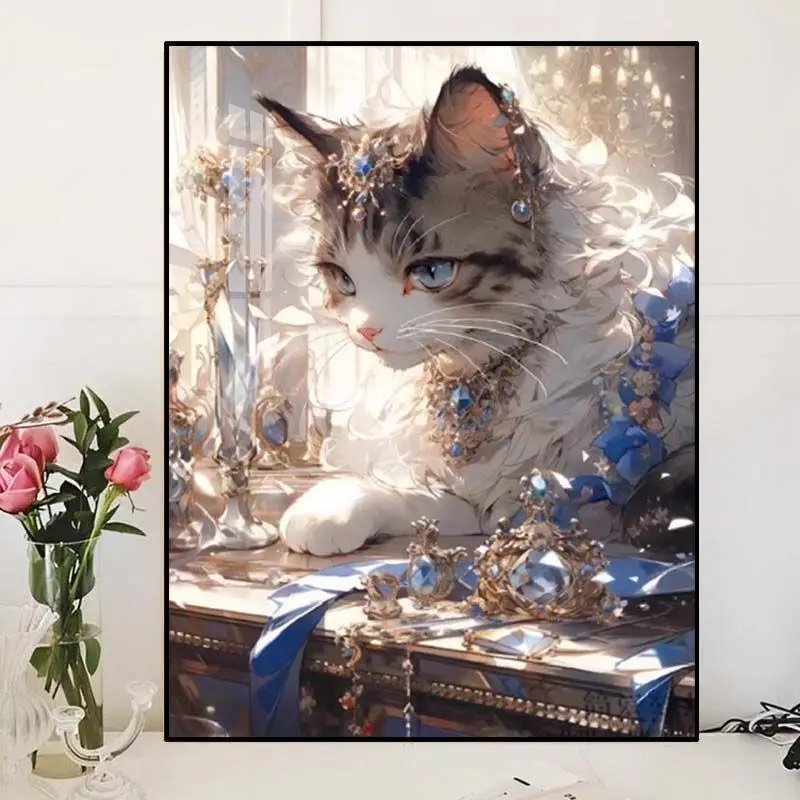 

2025 New Diamond Painting Cross Stitch Living Room Bedroom Cute Frame DIY Point Sticker Modern Simple Style Animal Pattern