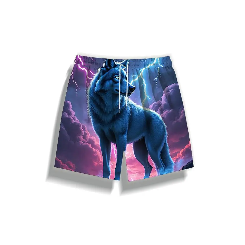 

1pcs Men's Short swim trunks2026 Summer 3D Printed Short sleeve Breathable Quick drying Man pants Polyester running