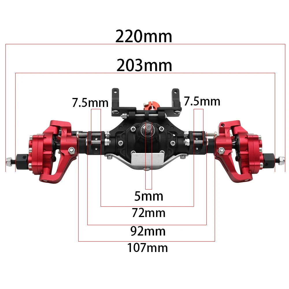 Front and Rear Portal Axle CNC Aluminum Alloy Anodized for 1/10 RC Rock Crawler Axial SCX10 II Spiral Gear 90046 90047 D90 RC4WD