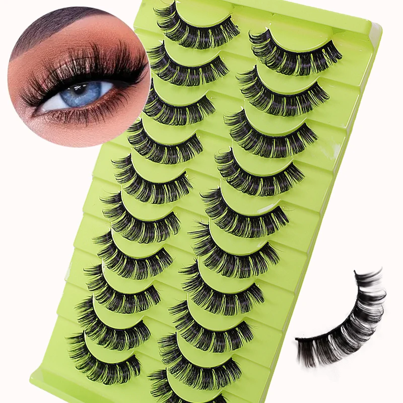 10 paar zachte en lichtgewicht valse wimpers - lang en dik, huidvriendelijk, herbruikbaar, geschikt voor beginners - perfect voor