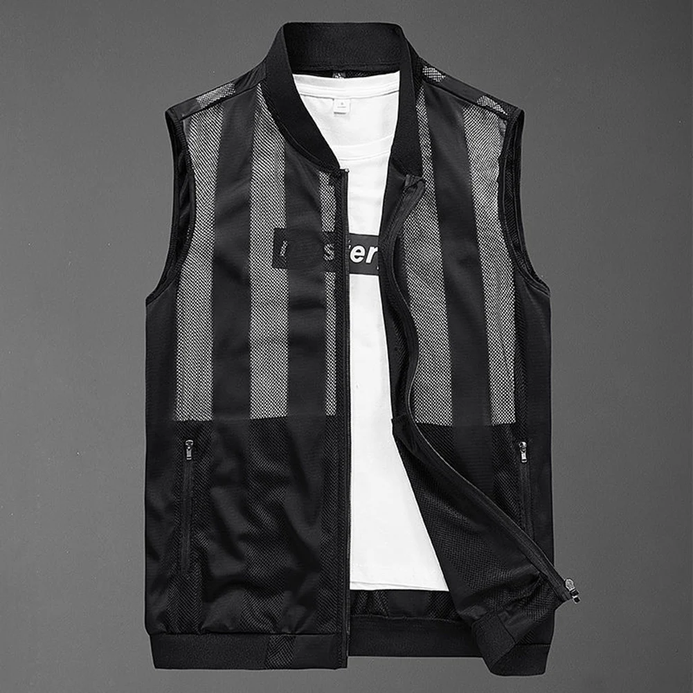 Сетчатый быстросохнущий дышащий жилет для мужчин, куртка без рукавов с несколькими карманами для рыбалки и пешего туризма на открытом воздухе