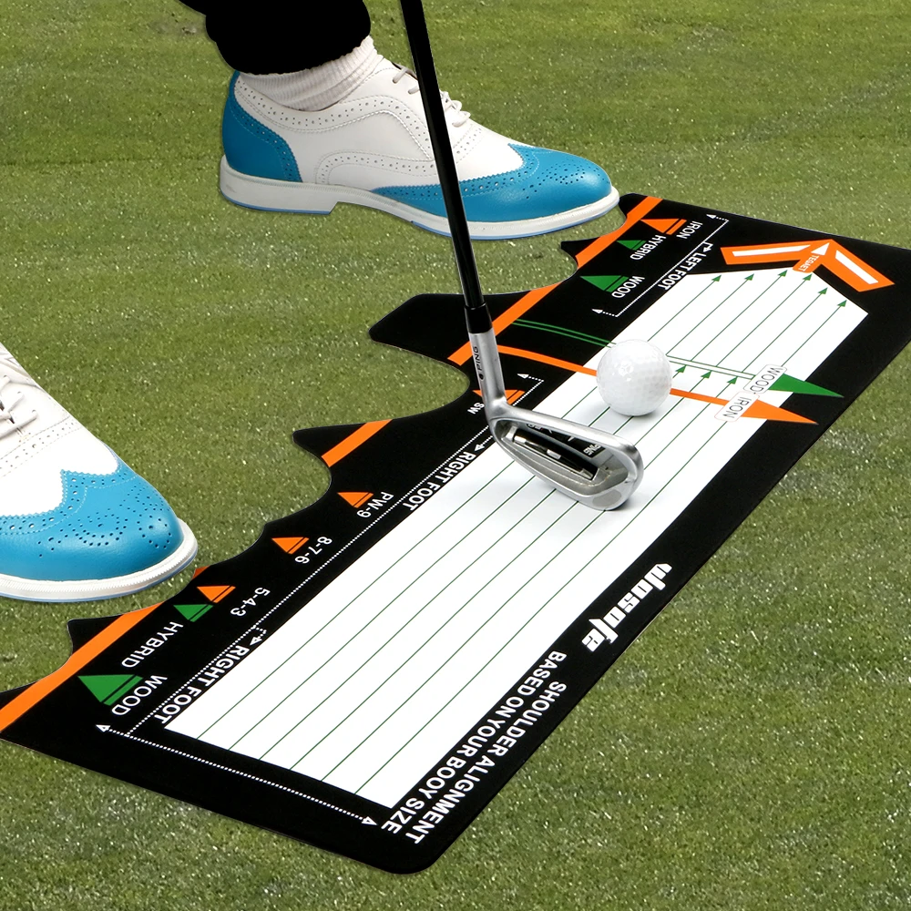 Putter練習用デバイス初心者姿勢補助レクターゴルフスイングトレーニングエイドスティックヒットステーションマット