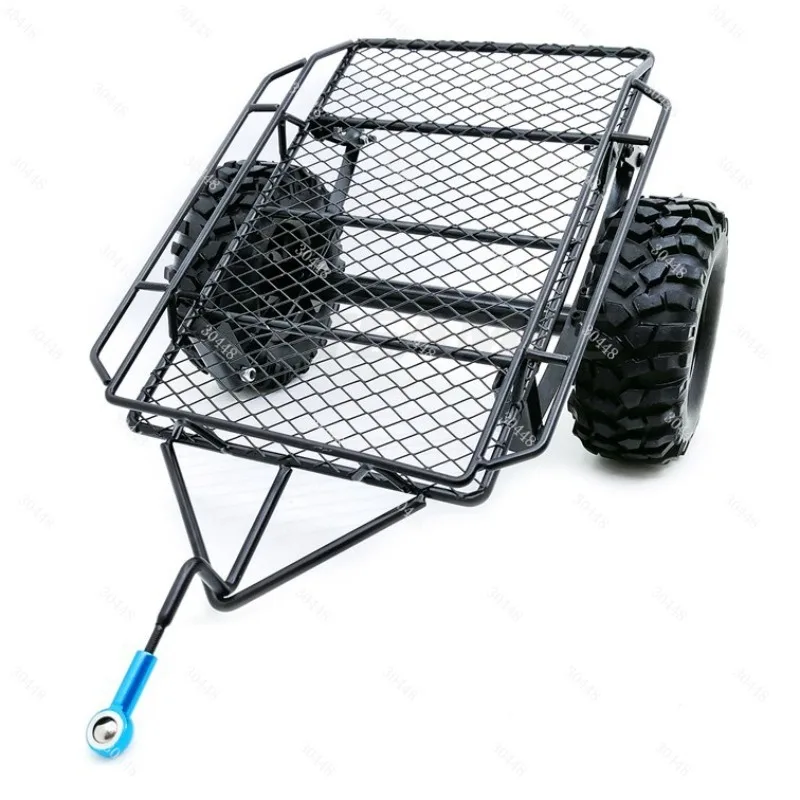 1/8 1/10 RC Crawler Truck TRX4 KM2 D90 SCX10 Dual-Axle Metal Flatbed Trailer Universal