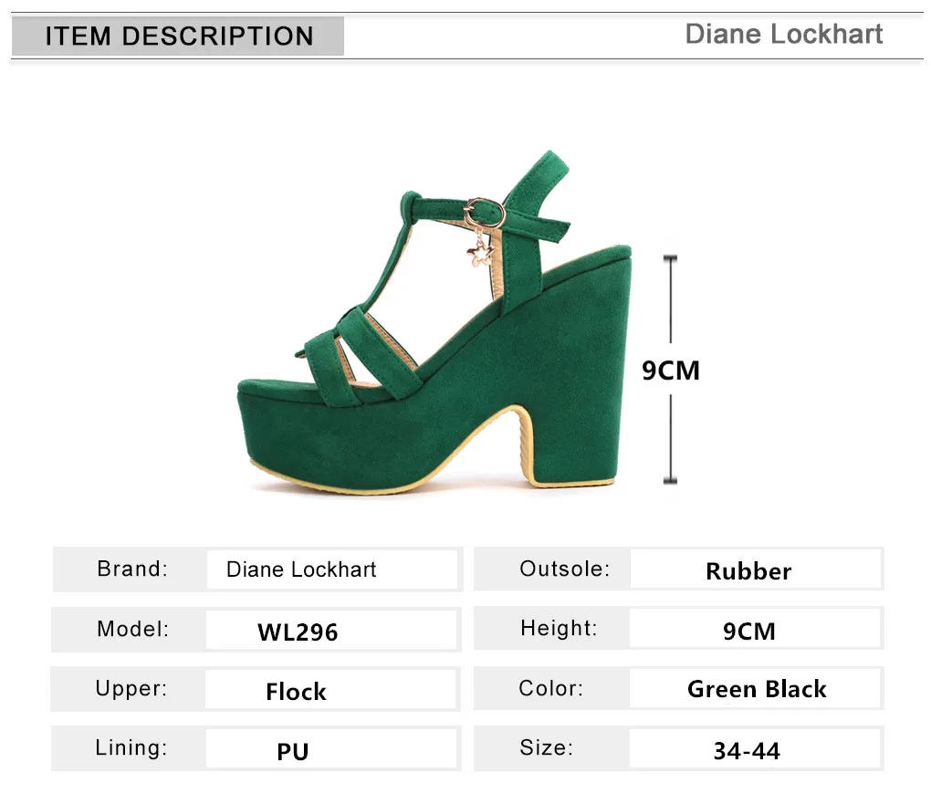 2024 Summer New Platform Sandals Women Ladies Shoes Thick High Heels Pumps Flock Wedge Fashion Sandalias De Mujer 34-43 Green