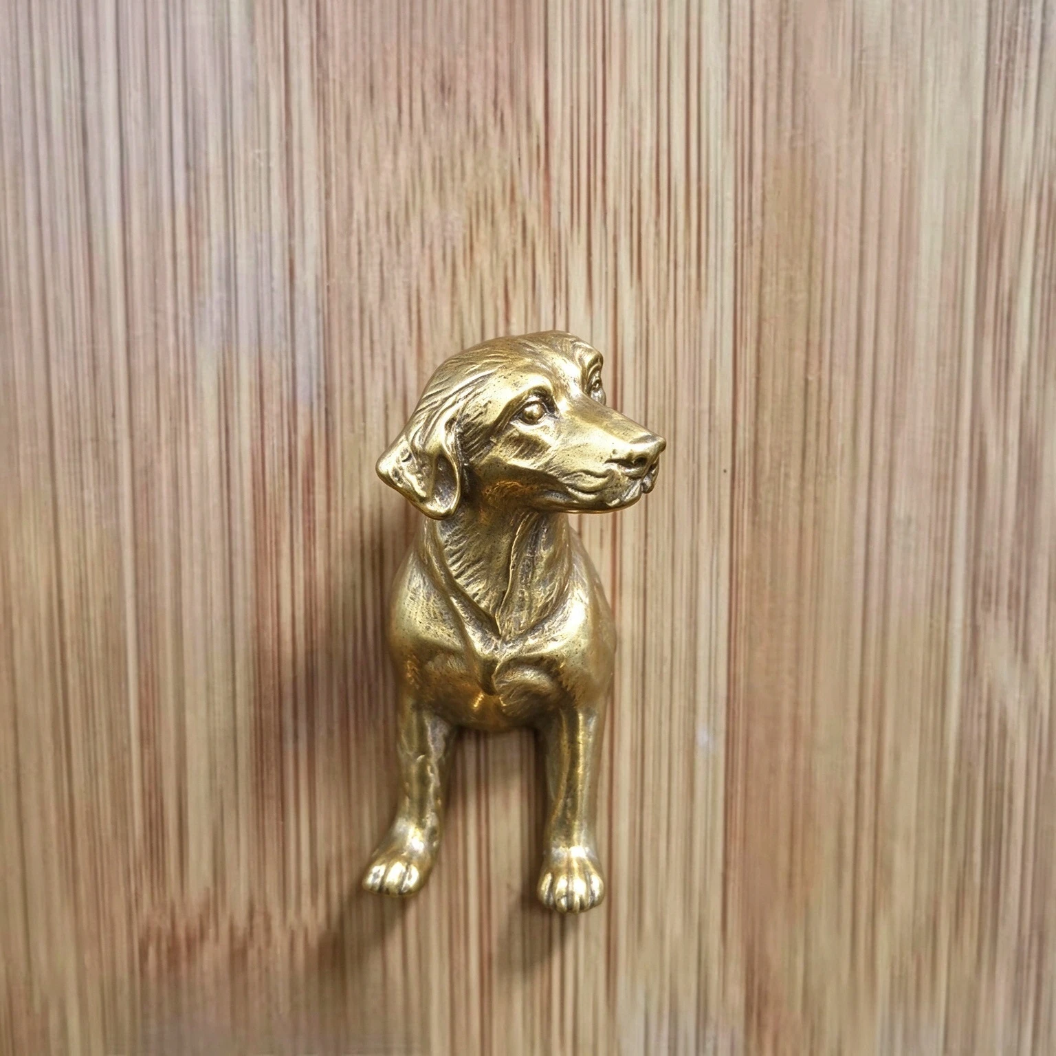 Brass Furniture Dog Head Handle Furniture Drawer Wardrobe Storage Cabinet Ceramic Tea Can Matching Hardware Handle Knob