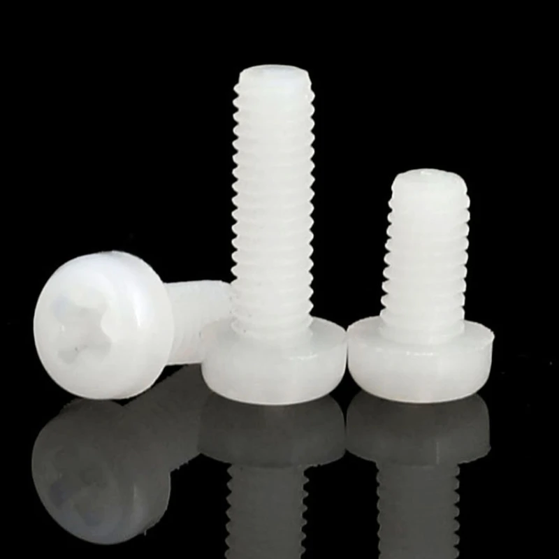 Vis cruciforme Phillips à tête cylindrique, vis ronde cruciforme isolante, plastique blanc, nylon figuré, M2, M2.5, M3, M5, M6