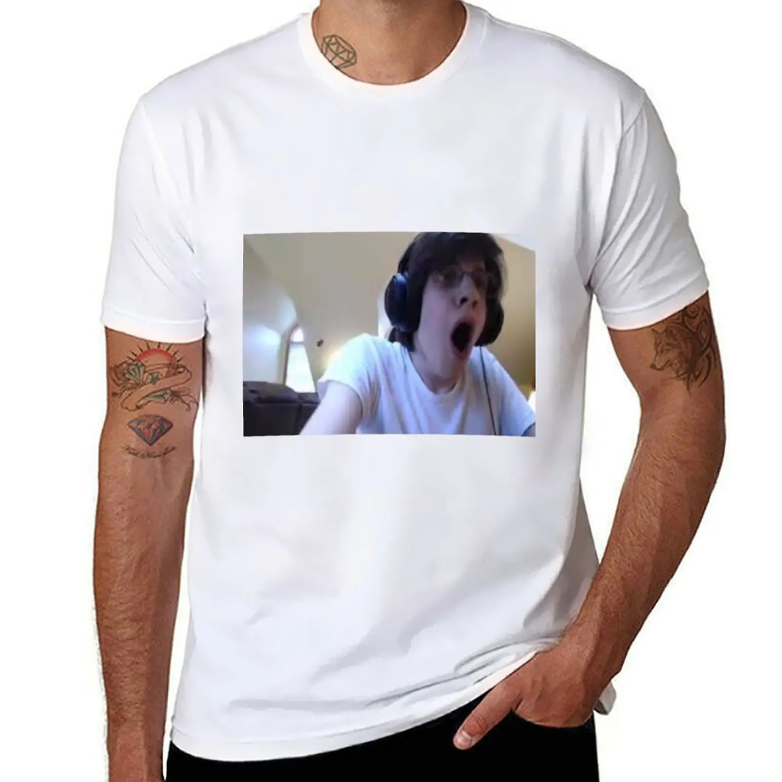 

npesta's reaction T-Shirt man t shirts for men casual t shirts for man graphic funny T-Shirt