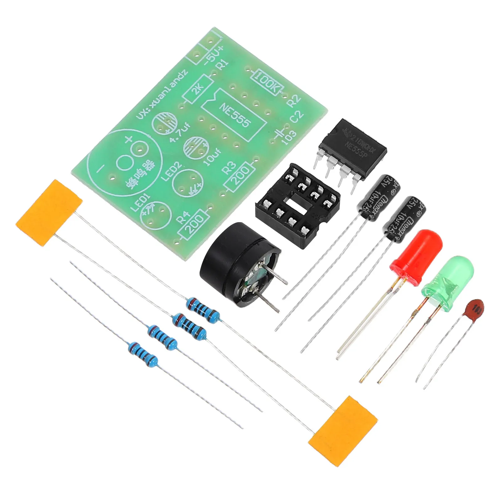 

3Pcs DIY Electronics Training Kit Ne555 Multivibrator Circuit Soldering Practice Board Dual LED Flasher Educational Learning