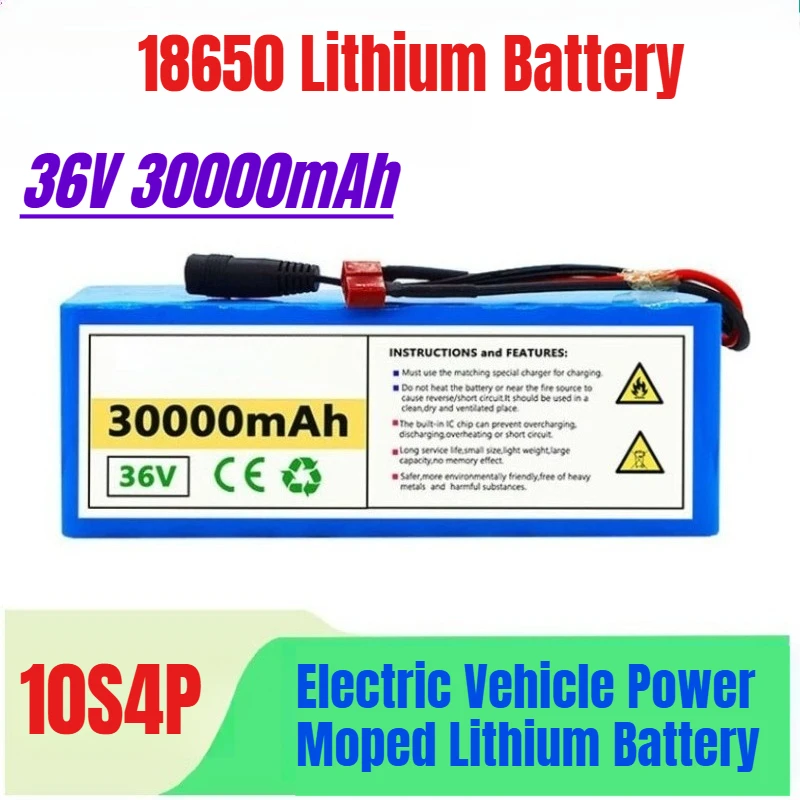 

18650 Lithium Battery 36V 10S4P 30000mAh Electric Vehicle Power Moped Lithium Battery